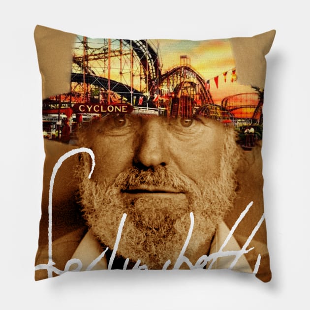 FERLINGHETTI Coney Island Pillow by ArlenSchumer