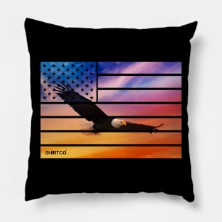 American flag and eagle Pillow