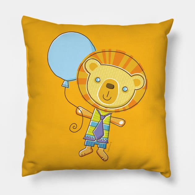 Lion holding a Balloon Pillow by vaughanduck