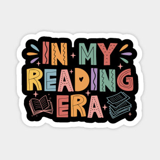 In My Reading Era Groovy Reader Librarian Teacher Book Lover Magnet