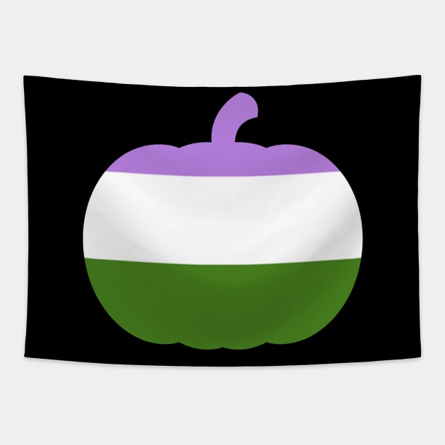 Halloween Pumpkin LGBT Flag Genderqueer Tapestry by aaallsmiles