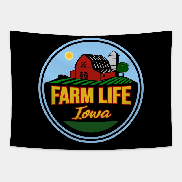 Farm Life Iowa Tapestry by CashArtDesigns