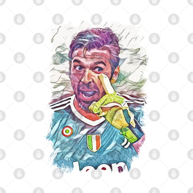 Buffon "NOT TODAY" Italian Legend - Abstract Portrait by Naumovski