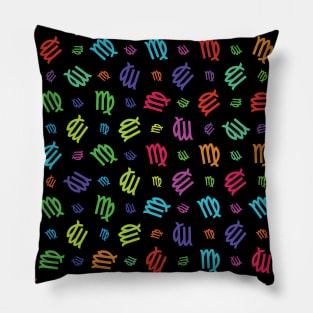 Pattern Virgo Zodiac Sign Horoscope Astrology Symbol Black Pillow