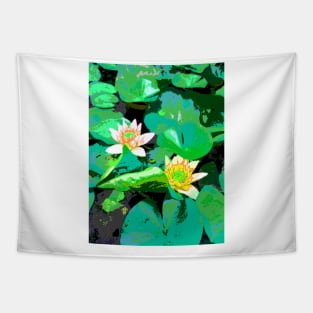 Green garden with water lilies Tapestry
