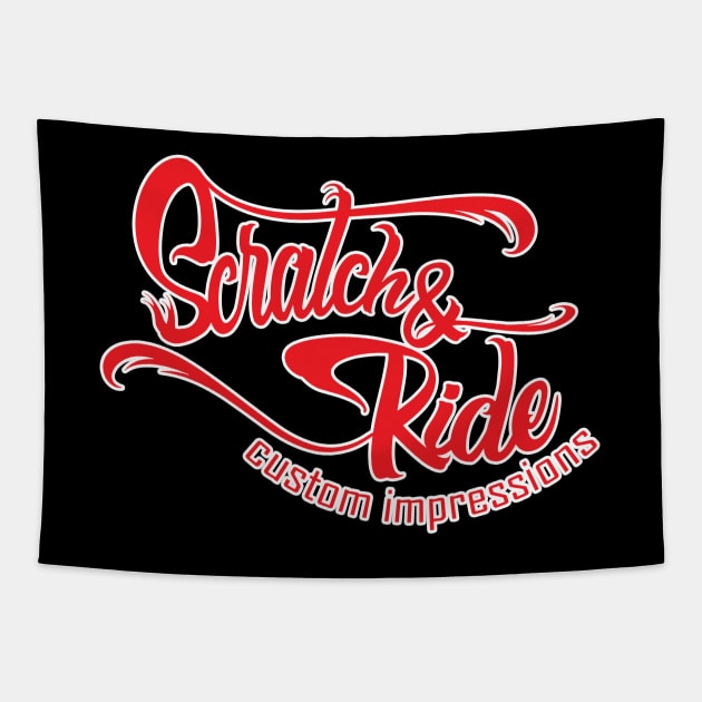 Scratch & Ride Brand (Red Logo) Tapestry by Scratch&Ride