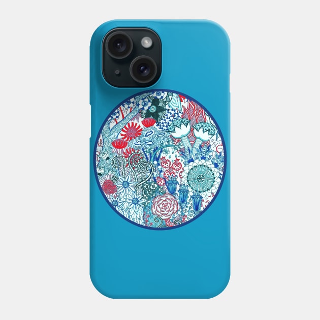 Floral Jungle Blue Phone Case by okhismakingart_