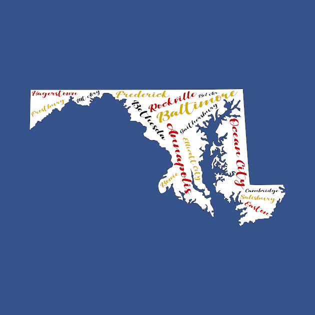 Maryland Cities Word Art by InspiredQuotes