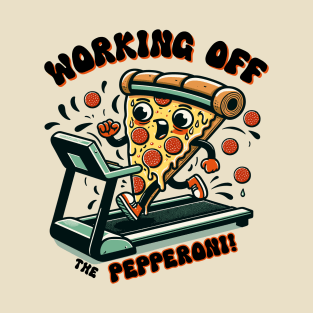 Playful Pizza Treadmill Run - National Pizza Day T-Shirt