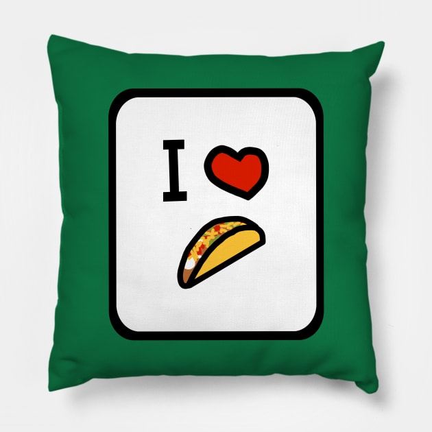 Framed I Heart Tacos Love Graphic Pillow by ellenhenryart