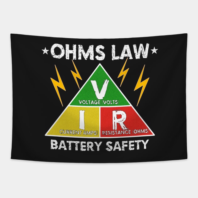 Battery Safety Ohms Law Vaping Gifts For Vapers Tapestry by B89ow