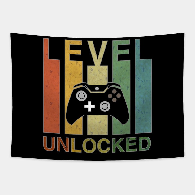 Level Unlocked Shirt Funny Video Gamer unisex Tapestry by bakry