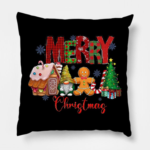 Merry Christmas Candy House Lemon Gnome Gingerbread Pajamas Pillow by rivkazachariah