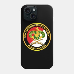 3rd Armored Cavalry Regiment DUI - Red White - Blood and Steel Phone Case