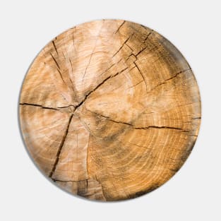 Wooden Tree Circle Texture Pin