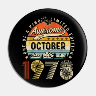 Awesome Since November 1978 Vintage 45th Birthday Pin