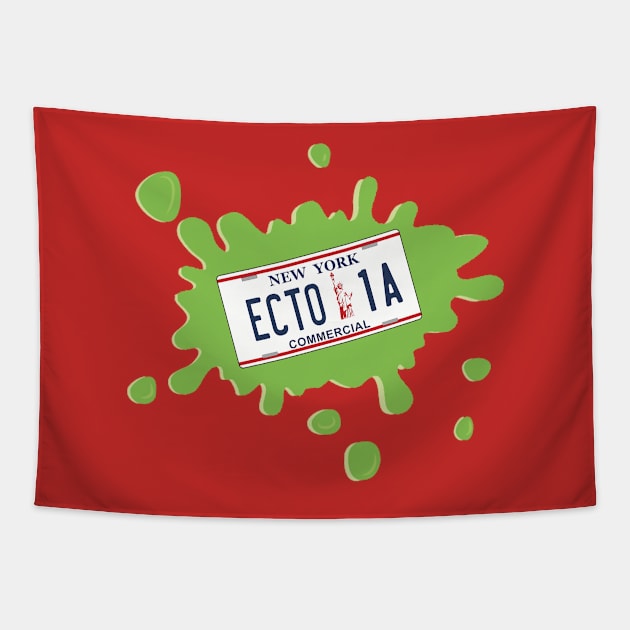 Ecto 1 Plate Tapestry by Nykos