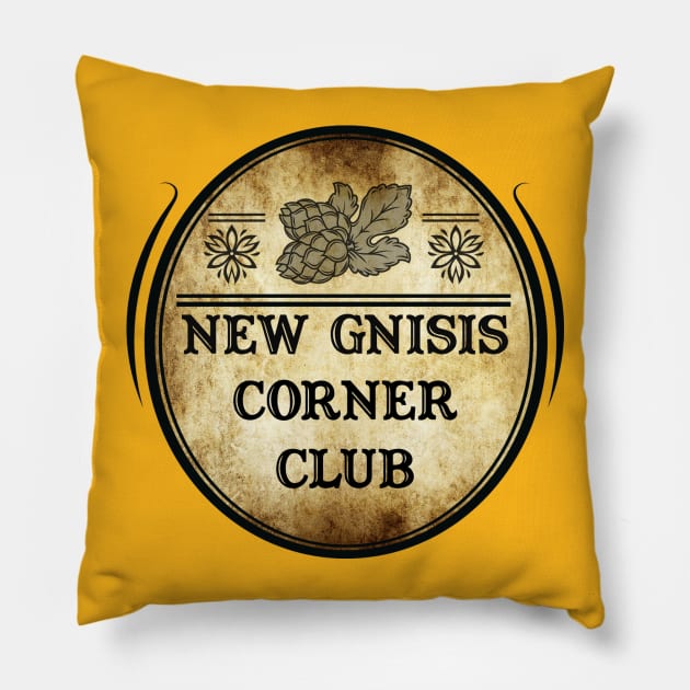 NEW GNISIS CORNER CLUB Pillow by theanomalius_merch