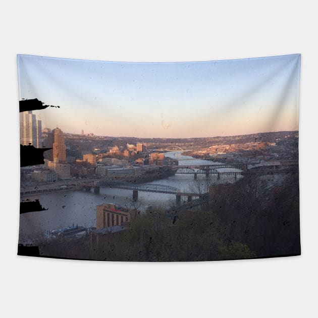 Photo Pittsburgh Pennsylvania skyline USA city tall building sky Tapestry by BoogieCreates