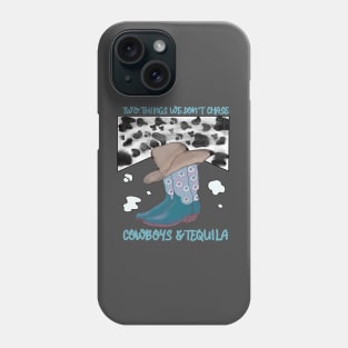 Two Things We Don't Chase Cowboys And Tequila rodeo Retro Clasic Phone Case