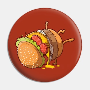 Breakdancing Hamburger Pin