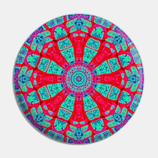 Multi coloured kaleidoscope mandala Pin