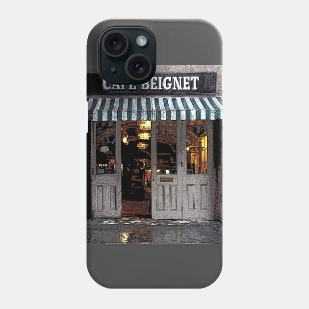 CAFE BEIGNET NEW ORLEANS Phone Case by JerryGranamanPhotos71