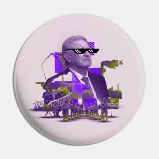 amlo the mexican president in stylish collage art ecopop Pin