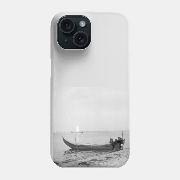 Boys playing in a fishing boat - 1920's Phone Case by oknoki