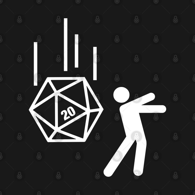 Funny Dodging Critical Hit D20 Polyhedral Dice Tabletop RPG Gaming by dungeonarmory