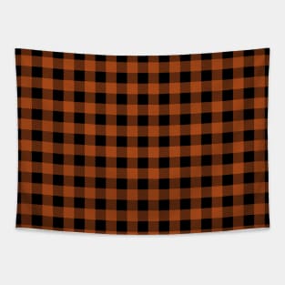 Plaid (burnt orange/black) Tapestry