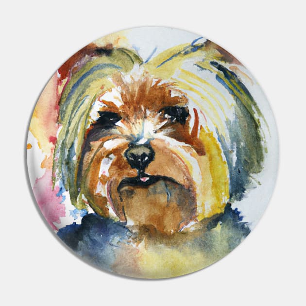 Yorkshire Terrier Watercolor - Gift For Dog Lovers Pin by Edd Paint Something