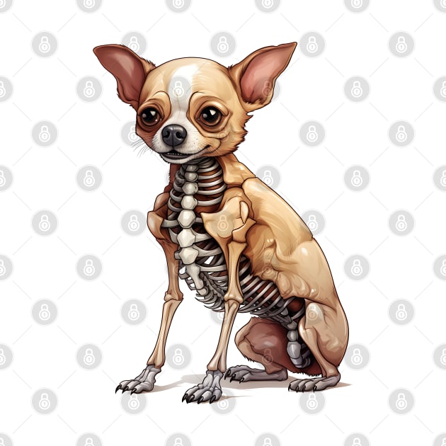 Skeleton Chihuahua Dog by Chromatic Fusion Studio