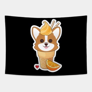 Corgi Orange Ice Cream Tapestry