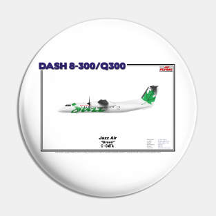 DeHavilland Canada Dash 8-300/Q300 - Jazz Air "Green" (Art Print) Pin