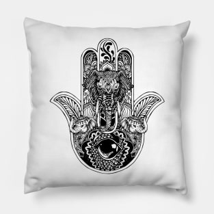 Hamsa Hand Elephant Pillow