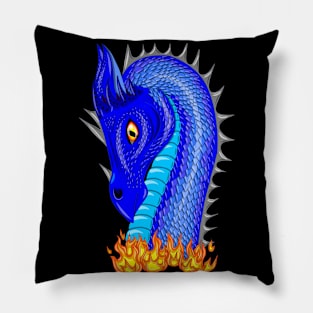 Blue fire dragon Pillow