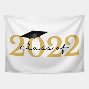 Class Of 2022. Simple Typography Gold and Black Graduation 2022 Design. Tapestry