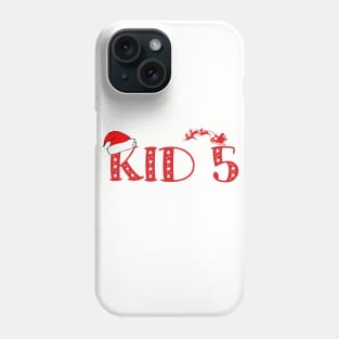 Christmas Family Name "Kid 5" Photo Design Shirt Phone Case