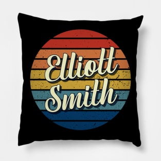 Elliott Smith Vintage Retro Circle Pillow