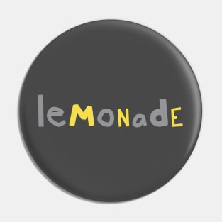 Lemonade in Ultimate Gray Illuminating Typography Pin