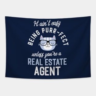 Real Estate Agent Cat Lover Gifts - It ain't easy being Purr Fect Tapestry