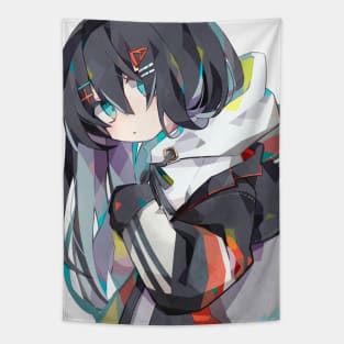 Girl with Black Hair Tapestry