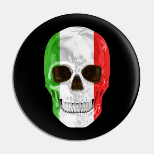 Italy Flag Skull - Gift for Italian With Roots From Italy Pin