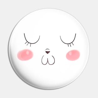 Cute bubbling Bunny with blushing cheeks Pin