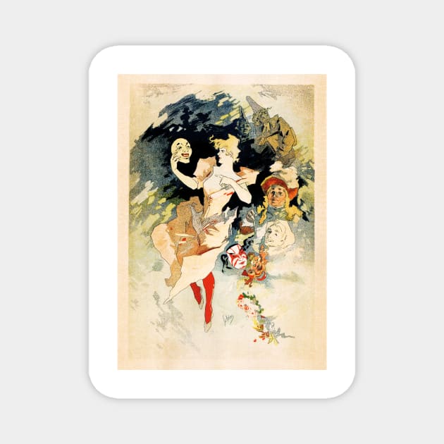 Art Poster La Comédie "Crazy Happiness" by Jules Cheret Maitres De L' Affiche Collection Magnet by vintageposters