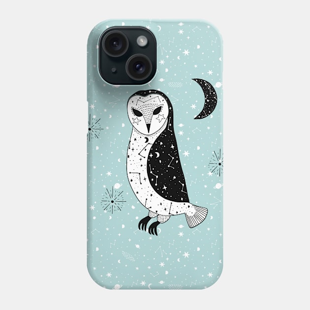 Cosmic Owl Print Phone Case by Amanda Jane