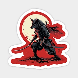 samurai wolf Magnet