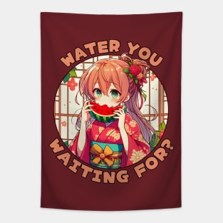 Watermelon Anime girl Tapestry