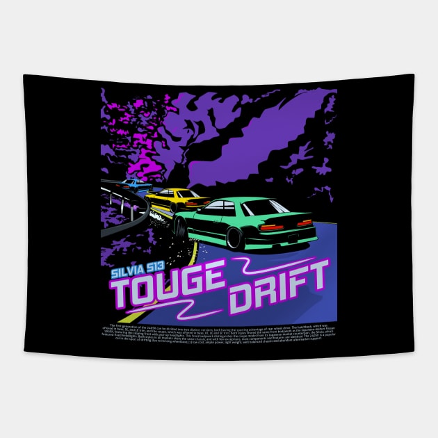 S13 Gang Touge Drift Tapestry by Rezall Revolution